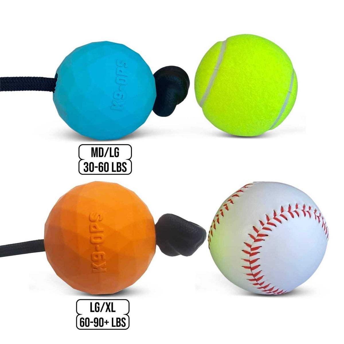 Solid Rubber Dog Ball on a Rope Tug Toy R568