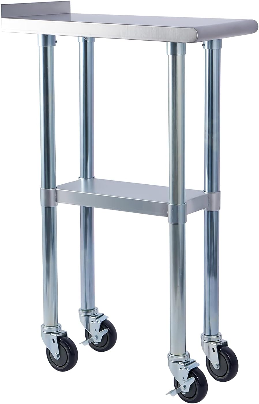 Stainless Steel 24 x 18 Inches Worktable with Backsplash S7602