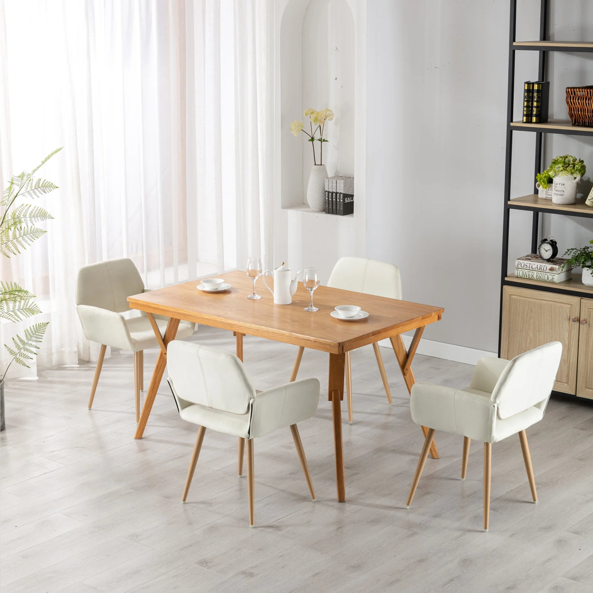 Modern Upholstered Accent Chairs with Metal Legs R349