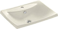 Almond Self-Rimming Bathroom Sink with Single-Hole Faucet Drilling X31493