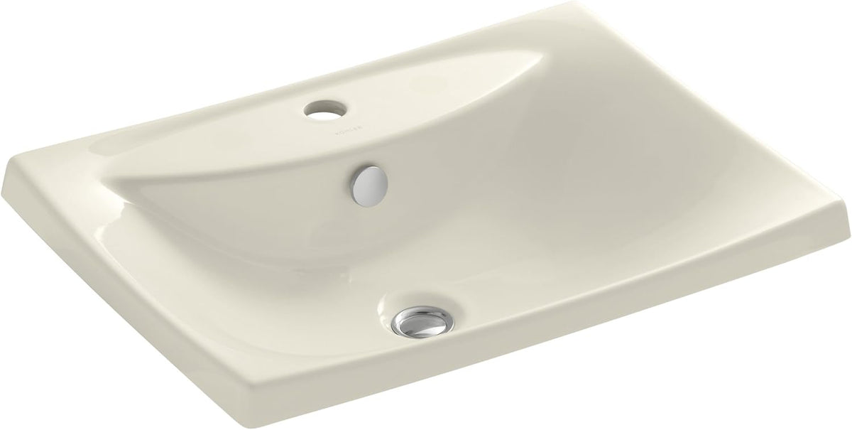 Almond Self-Rimming Bathroom Sink with Single-Hole Faucet Drilling X31493