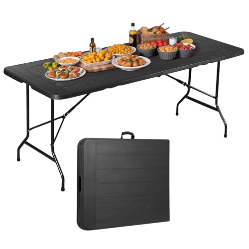 6 ft White Plastic Folding Table with Steel Legs G30152