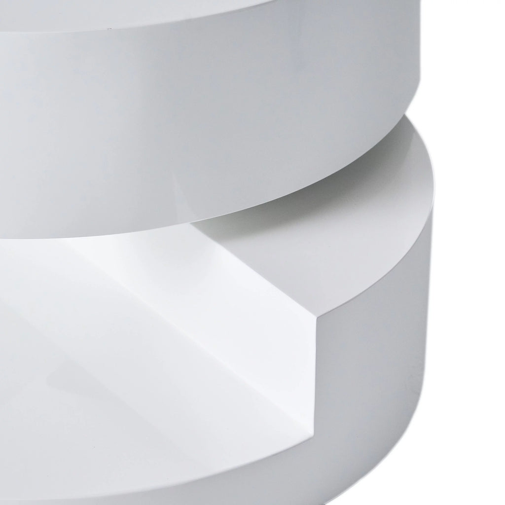 Glossy White Rotatable Coffee Table F7485