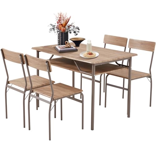 Natural Wood Dining Table Set for 4 K419248