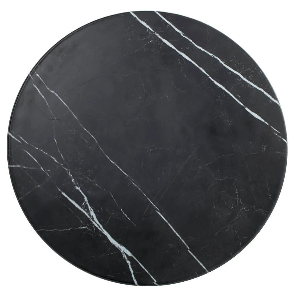 Melamine Round Serving Board, Marble, Black, 21 1/2-Inch Diameter U8772