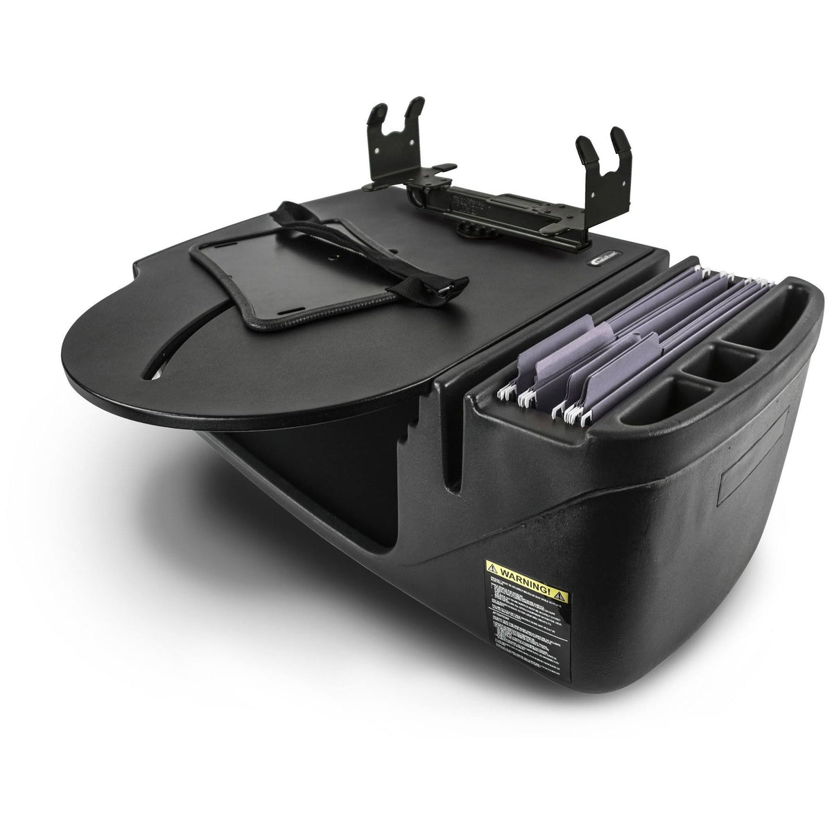 Black Car Desk with Built-in Power Inverter and Printer Stand X18394
