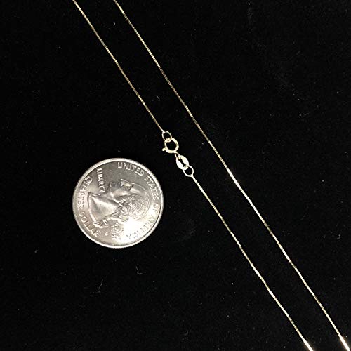 Solid 14K Gold 0.5mm Box Chain Necklace with Spring Ring Clasp Q83092