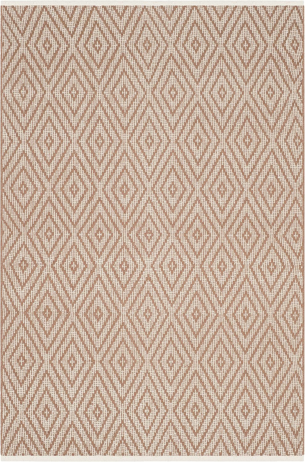 Beige & Ivory 3' x 5' Handmade Cotton Accent Rug W7877