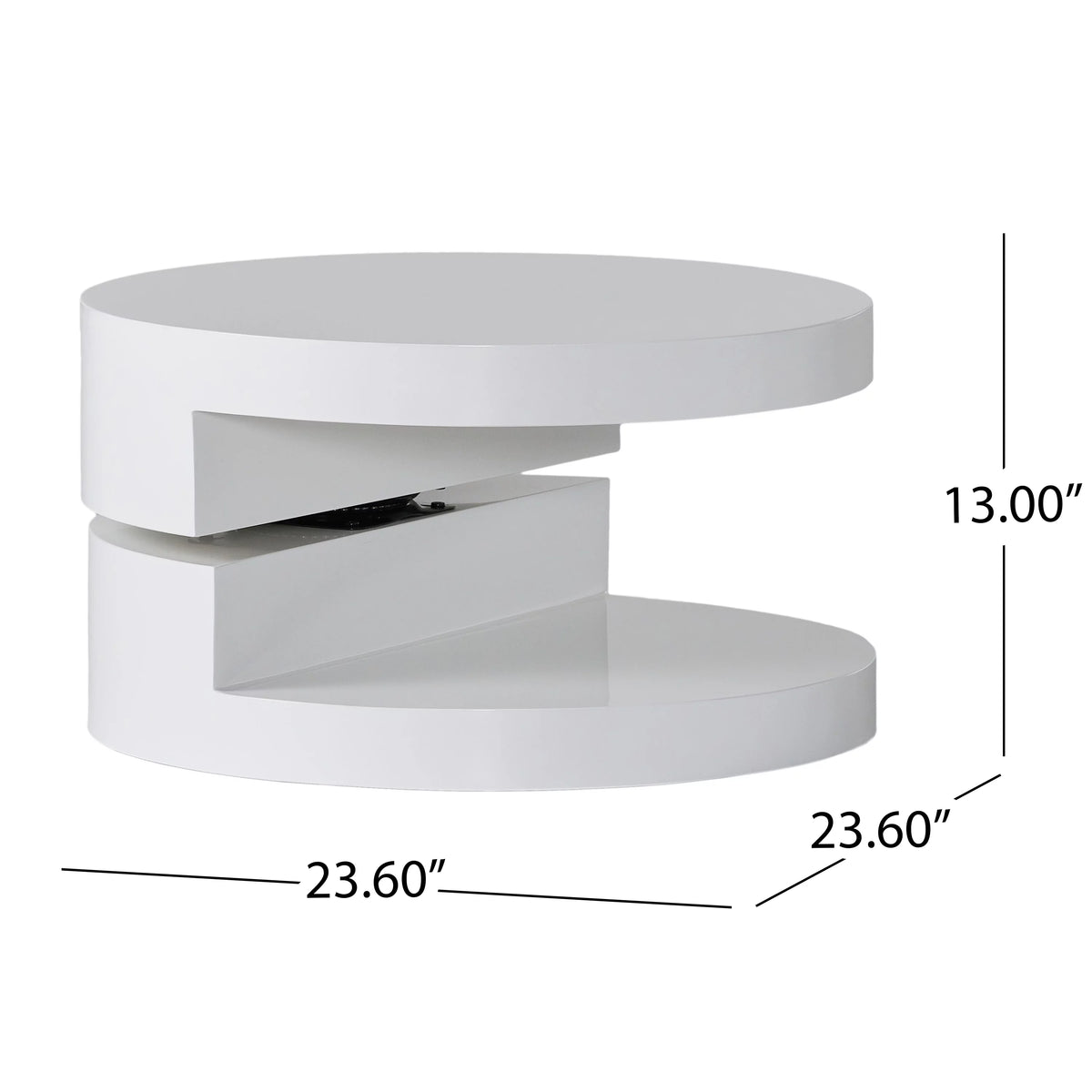 Glossy White Rotatable Coffee Table F7485