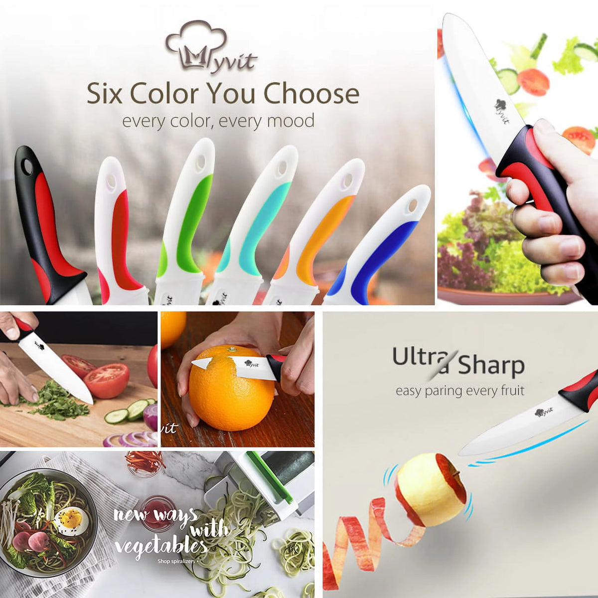 Ceramic Knives Set with Knife Holder G51162