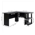L-Shaped Wood Computer Desk with Shelves Dark Brown L770301