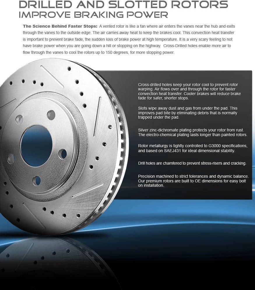 Front and Rear Brake Rotors and Metallic Brake Pads K4719