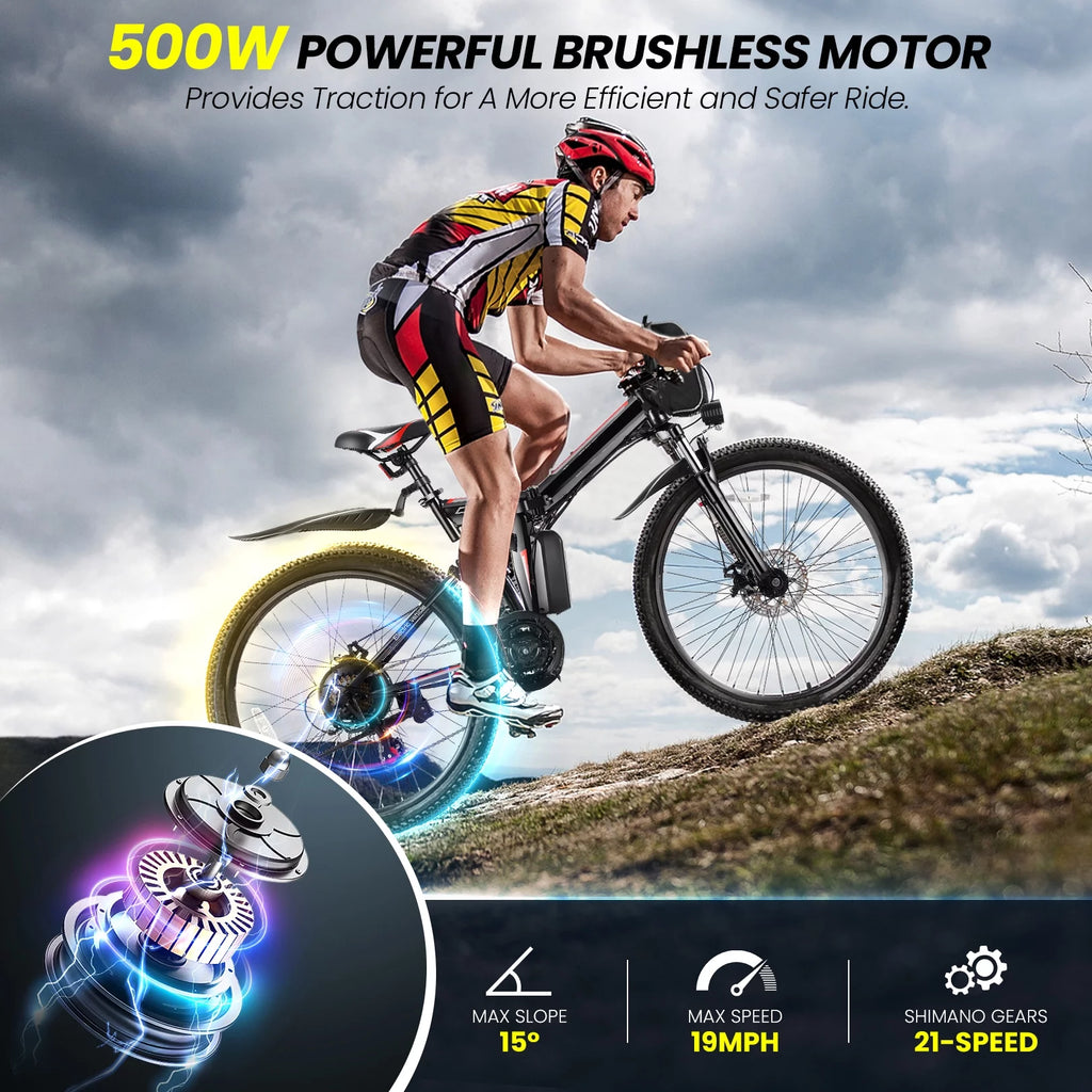 500W 26" Folding Electric Bicycle Q91272