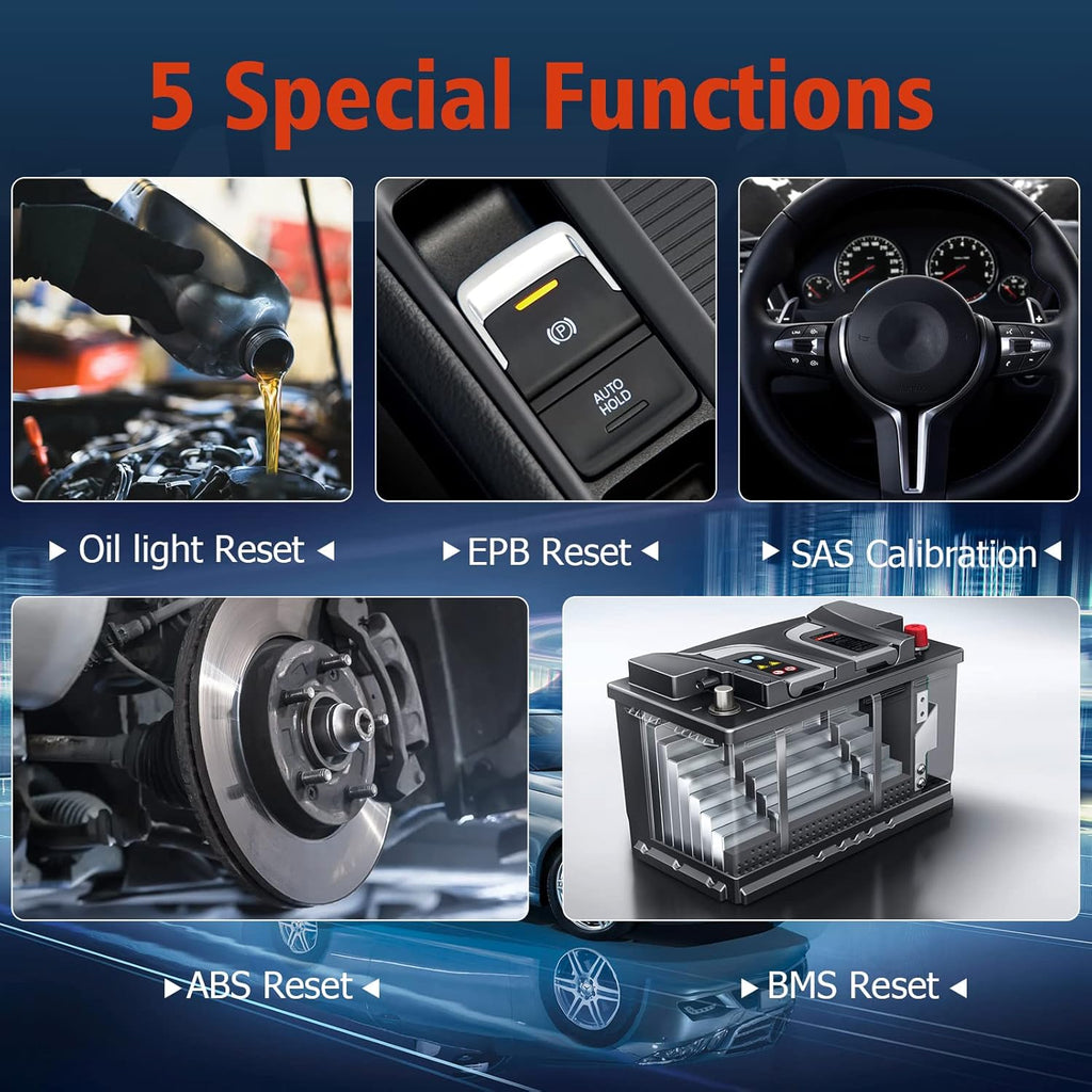 OBDII Scanner Diagnostic Scan Tool with Oil EPB SAS ABS BMS Reset X35014