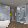 38x22 x 76x22 Hinged Frameless Shower Door Brushed Nickel W9905