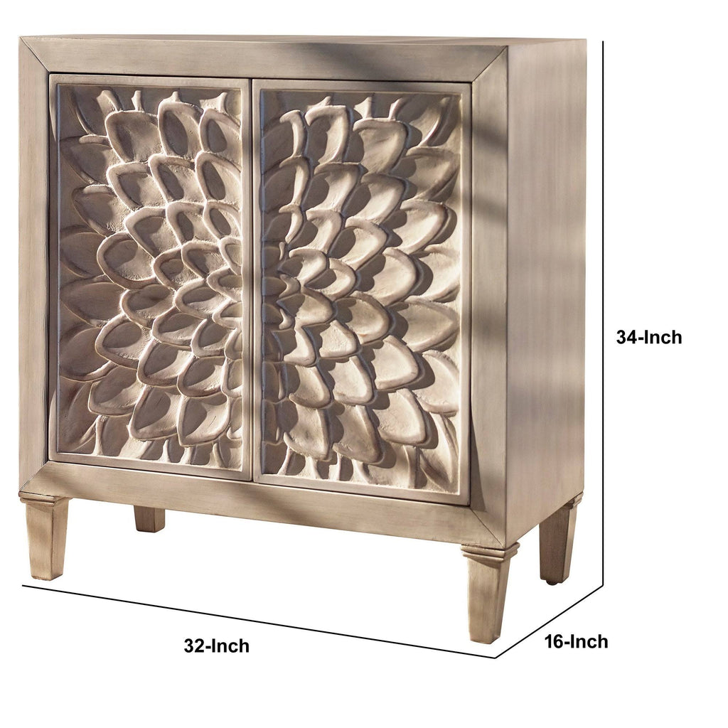 Distressed Brown 2 Door Wooden Accent Cabinet G7606