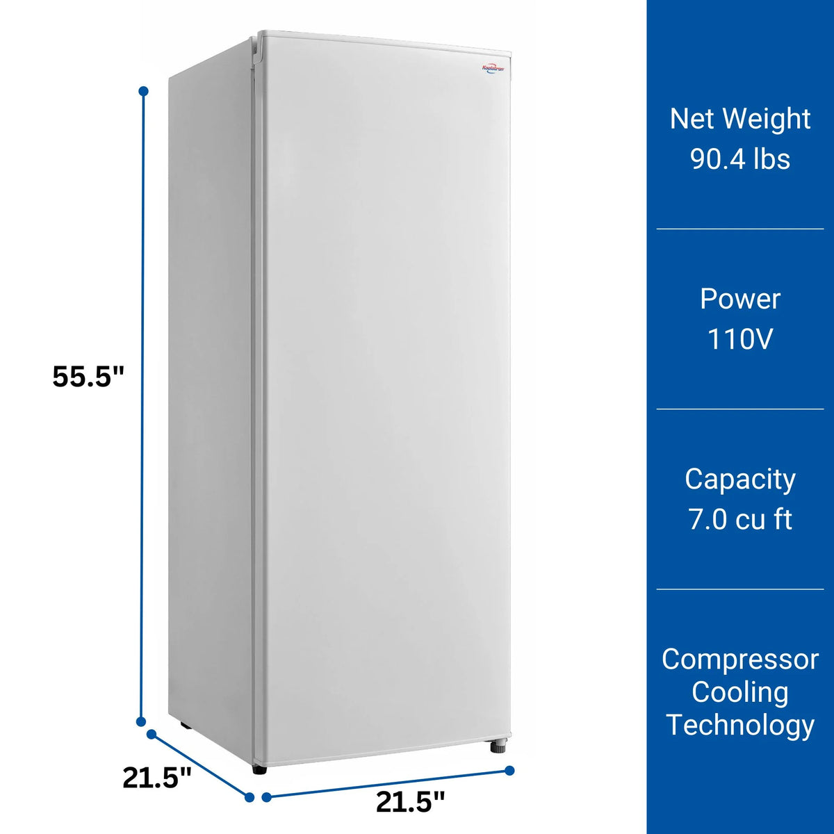 White 7.0 cu ft Upright Freezer J4555