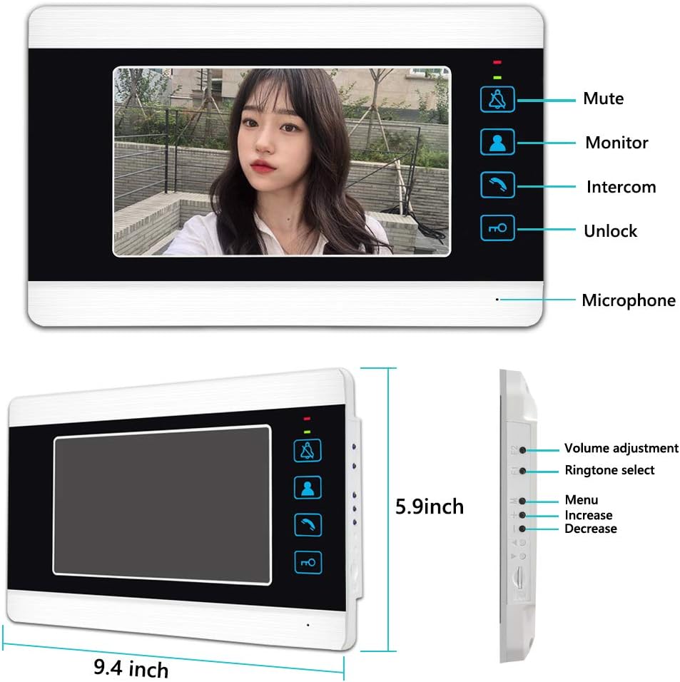 7 Inches Wired Video Doorbell Intercom System O5123