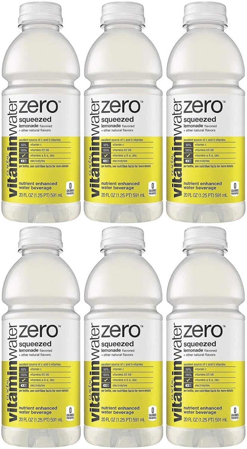 20oz Bottle Pack of 6 Lemonade Vitamin Water Zero L7785