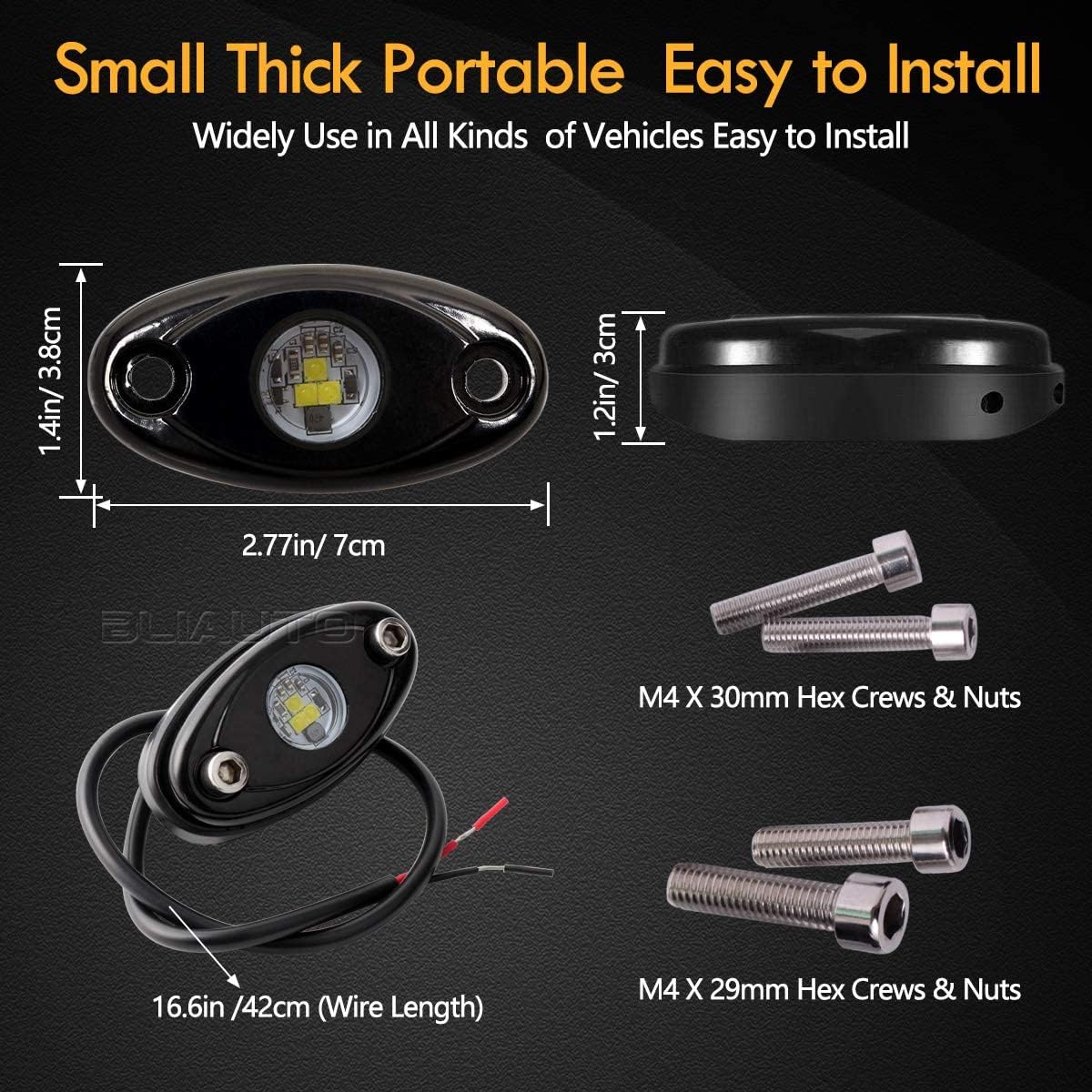 White 10PCS Waterproof LED Rock Light Pods Y40361