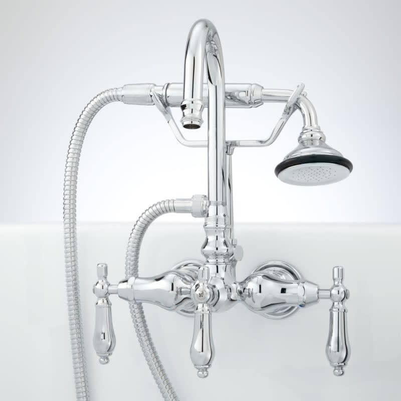 Chrome Wall Mounted Clawfoot Tub Filler Faucet T667