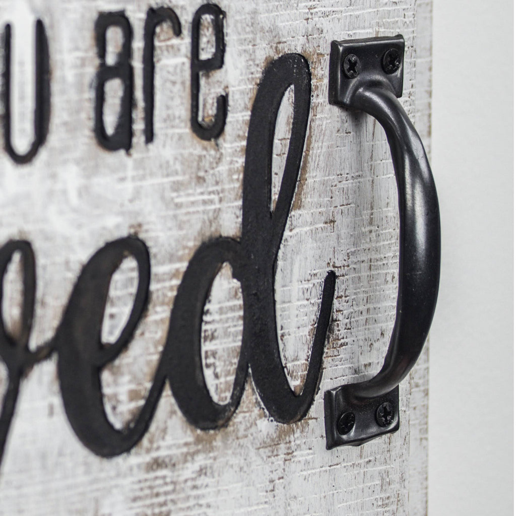 White Wall Mounted Chalkboard Message Board W6794