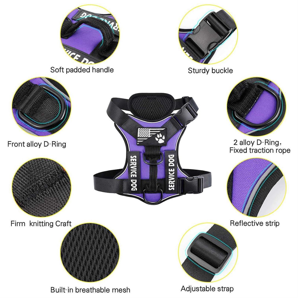 Reflective Dog Vest Harness with 5 PCS Patches Q637