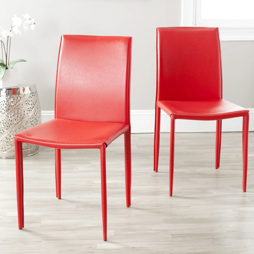 Red Upholstered Dining Chair Set of 2 M2507