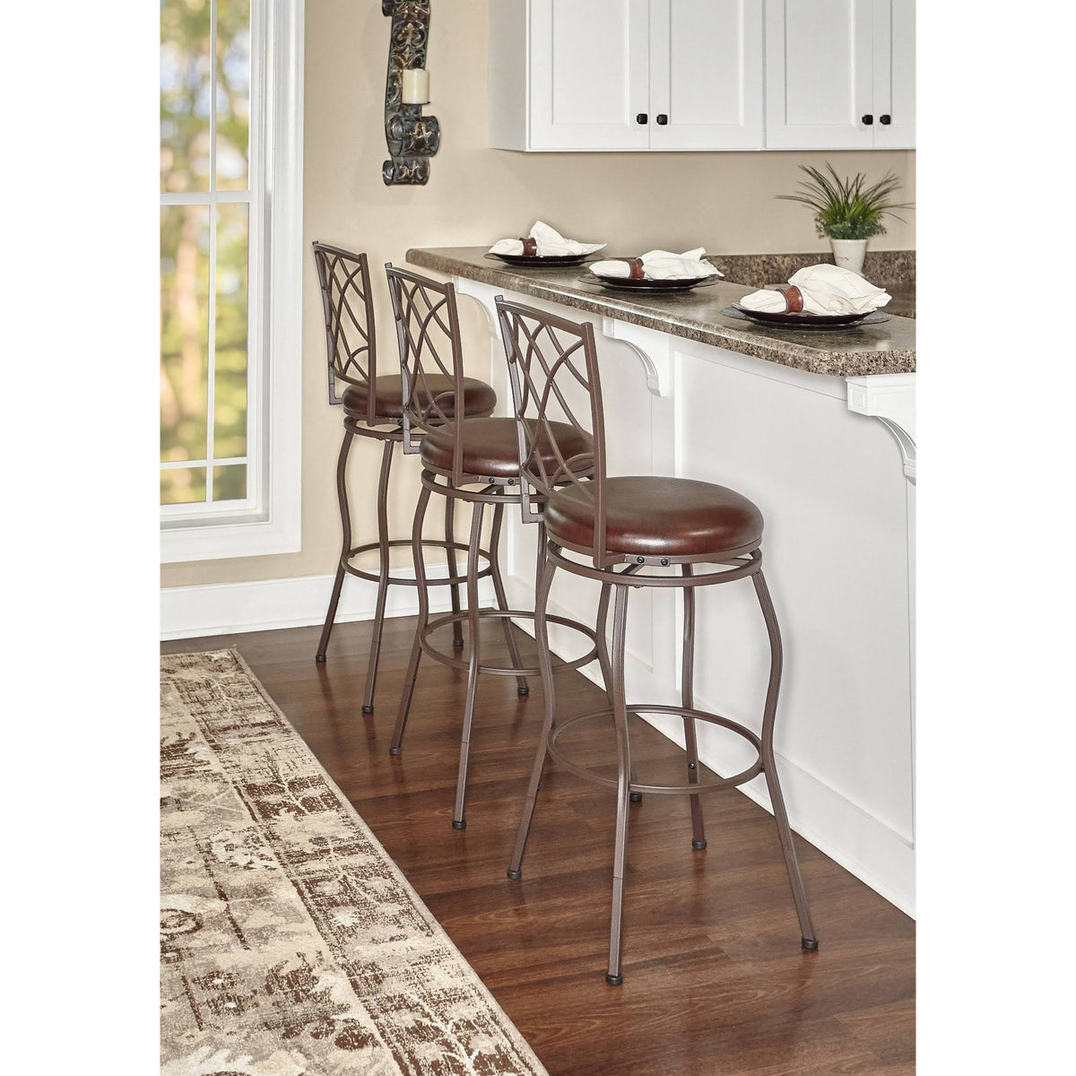Brown Adjustable Stool Set of Three N18550