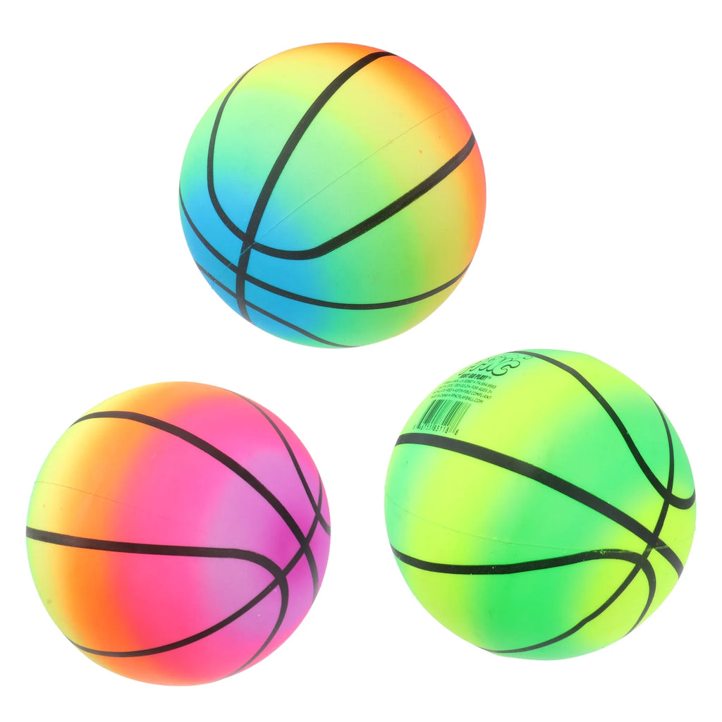 16 CM Rainbow Balls Elastic PVC Beach Play Ball Children Toy X629