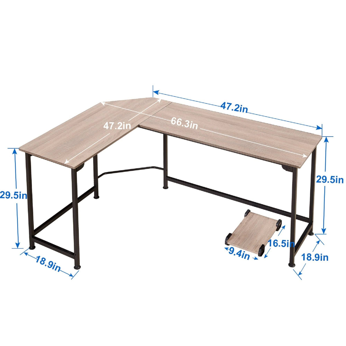 Oak L-Shaped Office Computer Desk W839