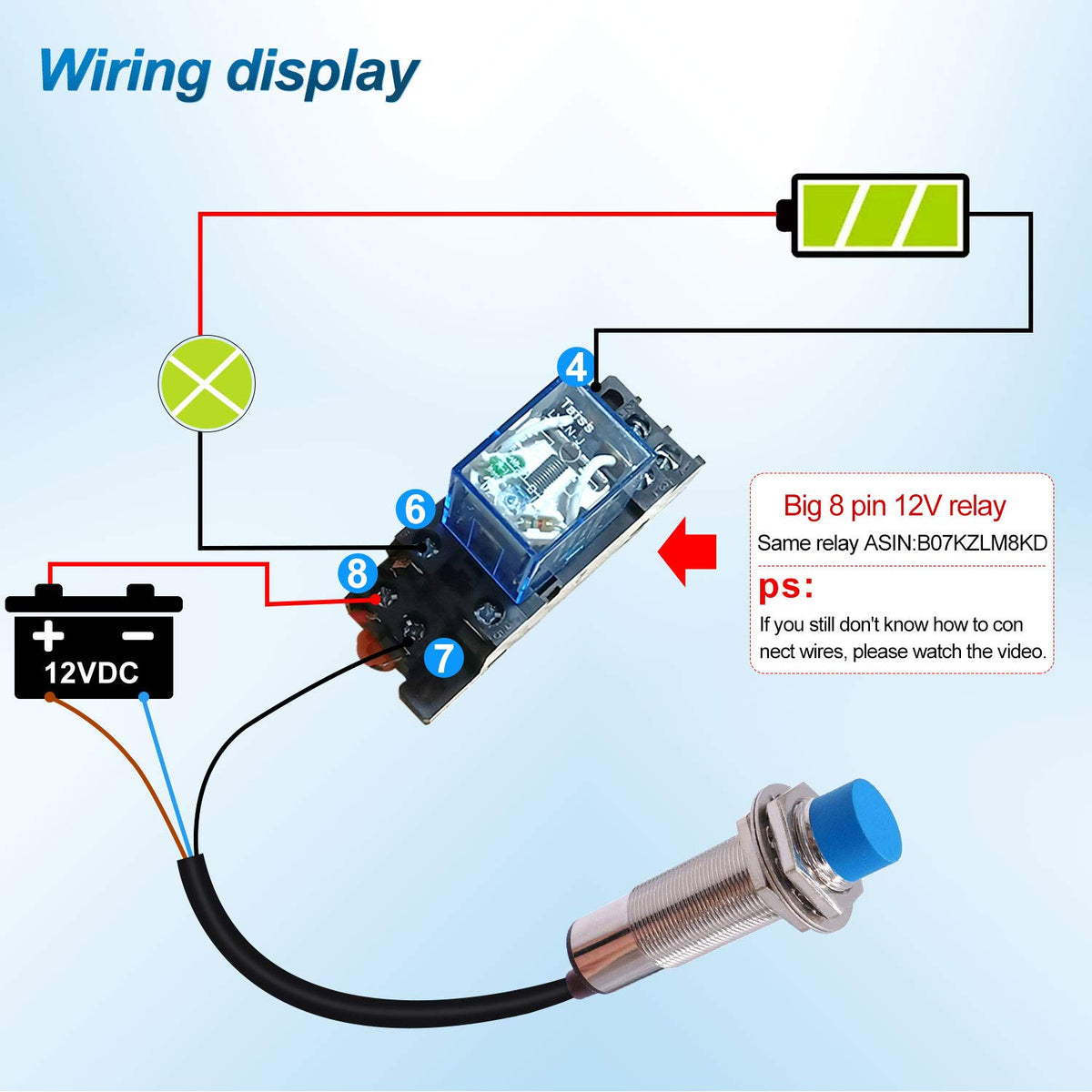 Capacitance Proximity Sensor Switch NPN NC DC 6-36V 300mA M18 3-Wire V6587