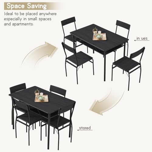 Natural Wood Dining Table Set for 4 K419248