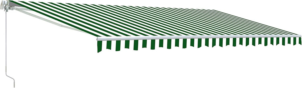 Retractable Motorized Patio Awning 16 x 10 Feet Multi-Stripe Green S348499