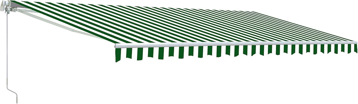 Retractable Motorized Patio Awning 16 x 10 Feet Multi-Stripe Green S348499
