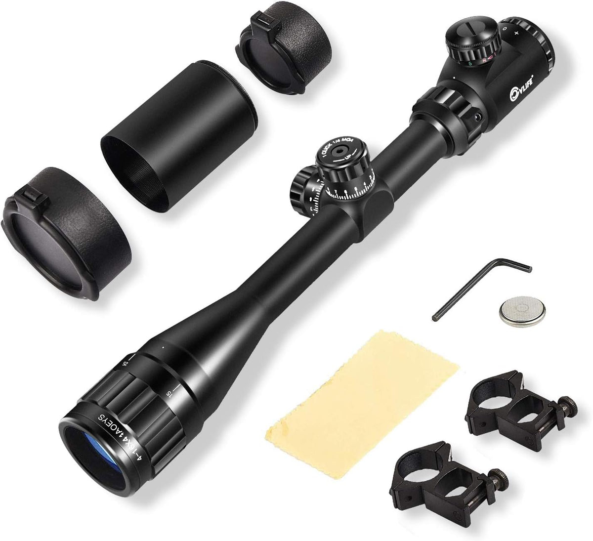 4-16x44 Illuminated Rifle Scope with Sunshade and Scope Mount N53858
