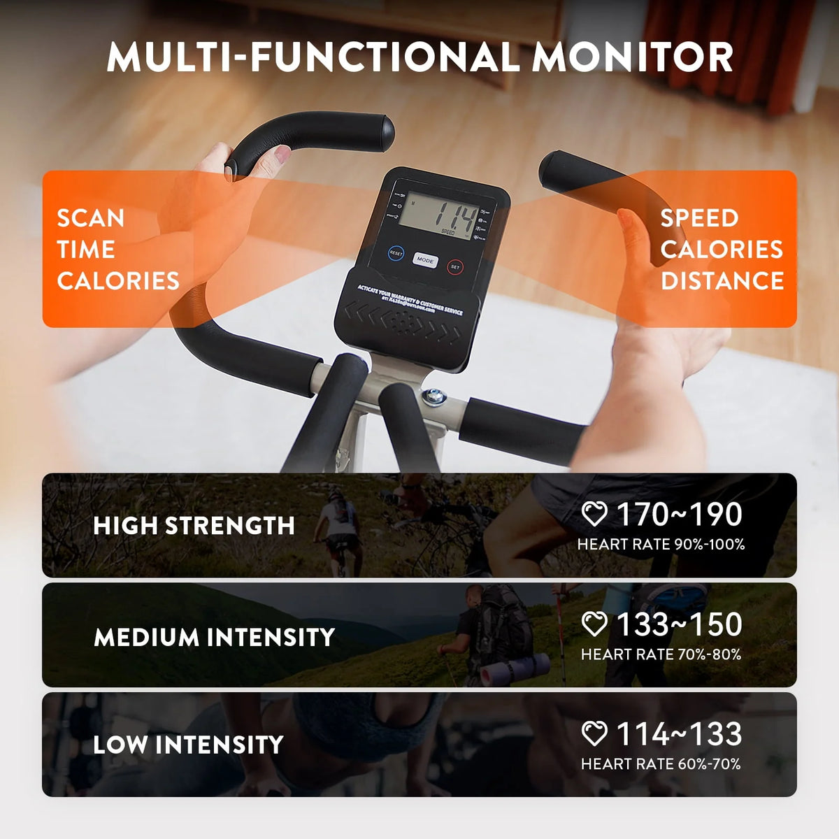 Folding Exercise Bike with 8 Level Adjustable Magnetic Resistance P86997