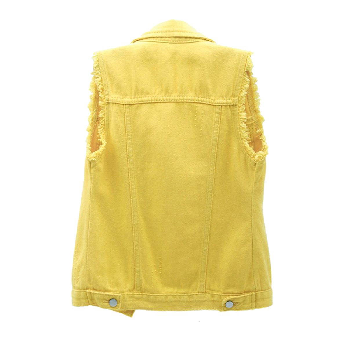 Sleeveless Solid Color Denim Vest X3313