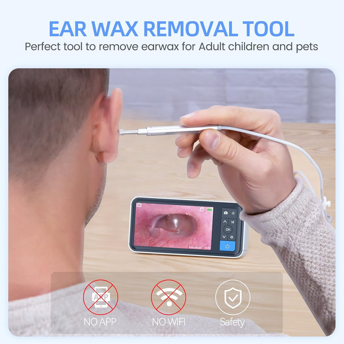 1080P HD Ear Wax Removal Otoscope with IPS Screen and 32G Card S1097