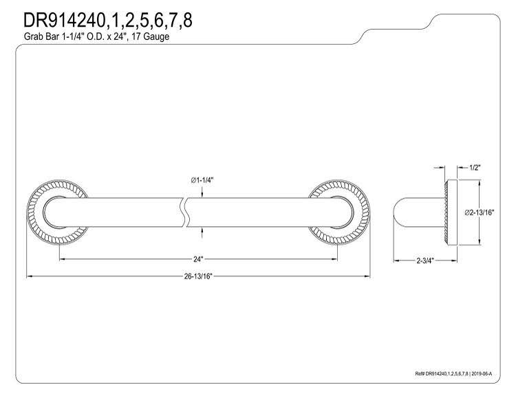 Brushed Brass Decorative Grab Bar A613083