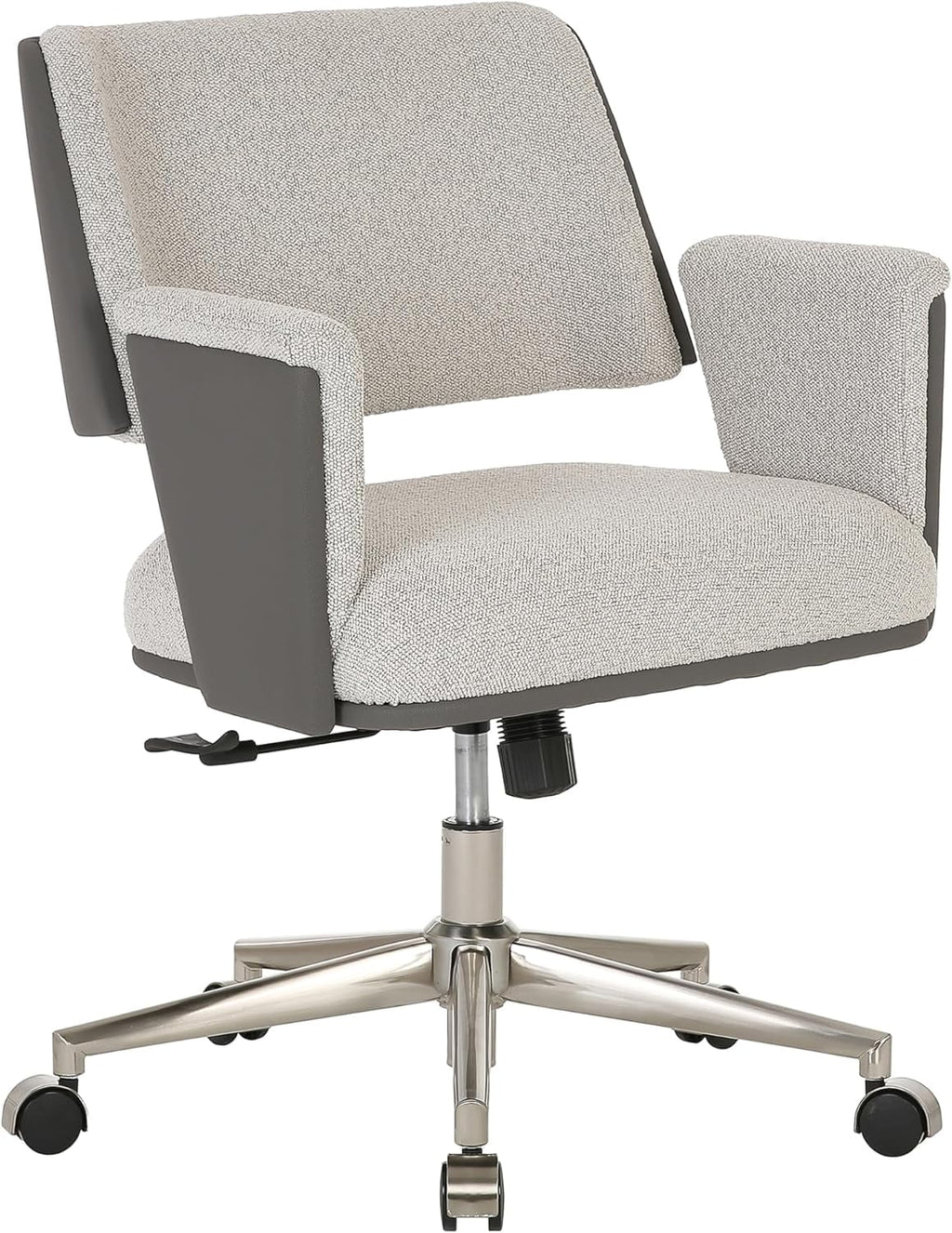 Bouclé Fabric Vegan Leather Low-Back Task Chair D107987