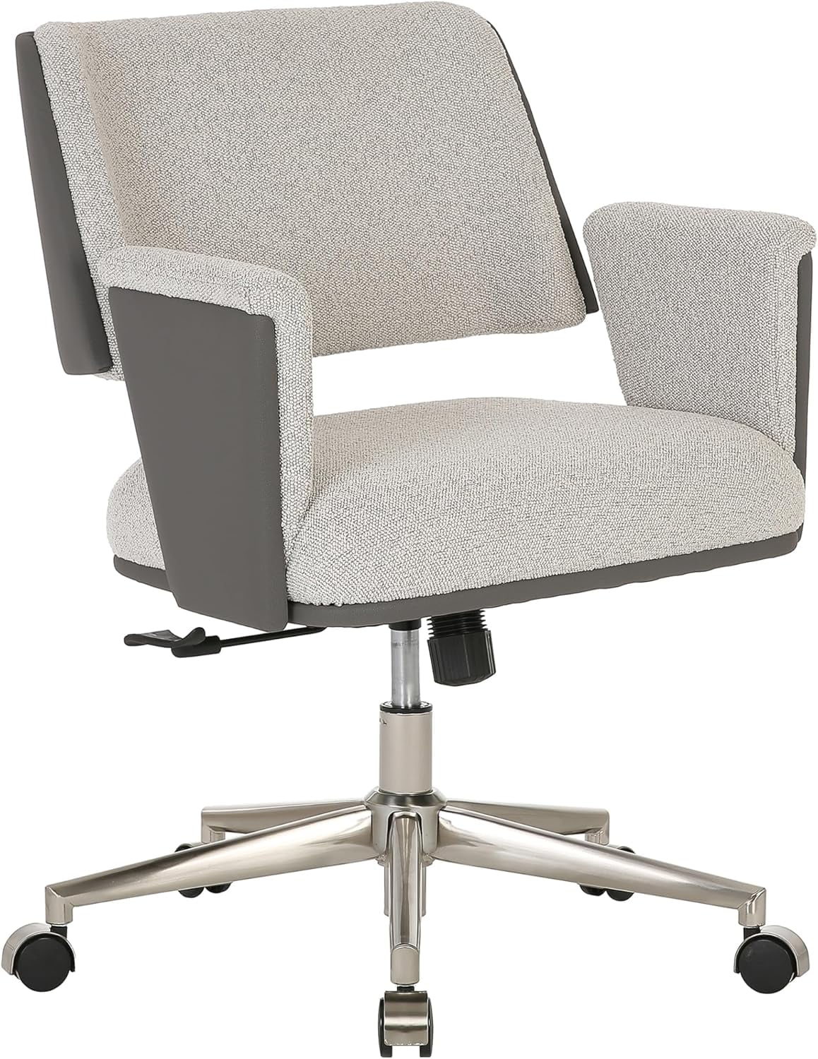 Bouclé Fabric Vegan Leather Low-Back Task Chair D107987