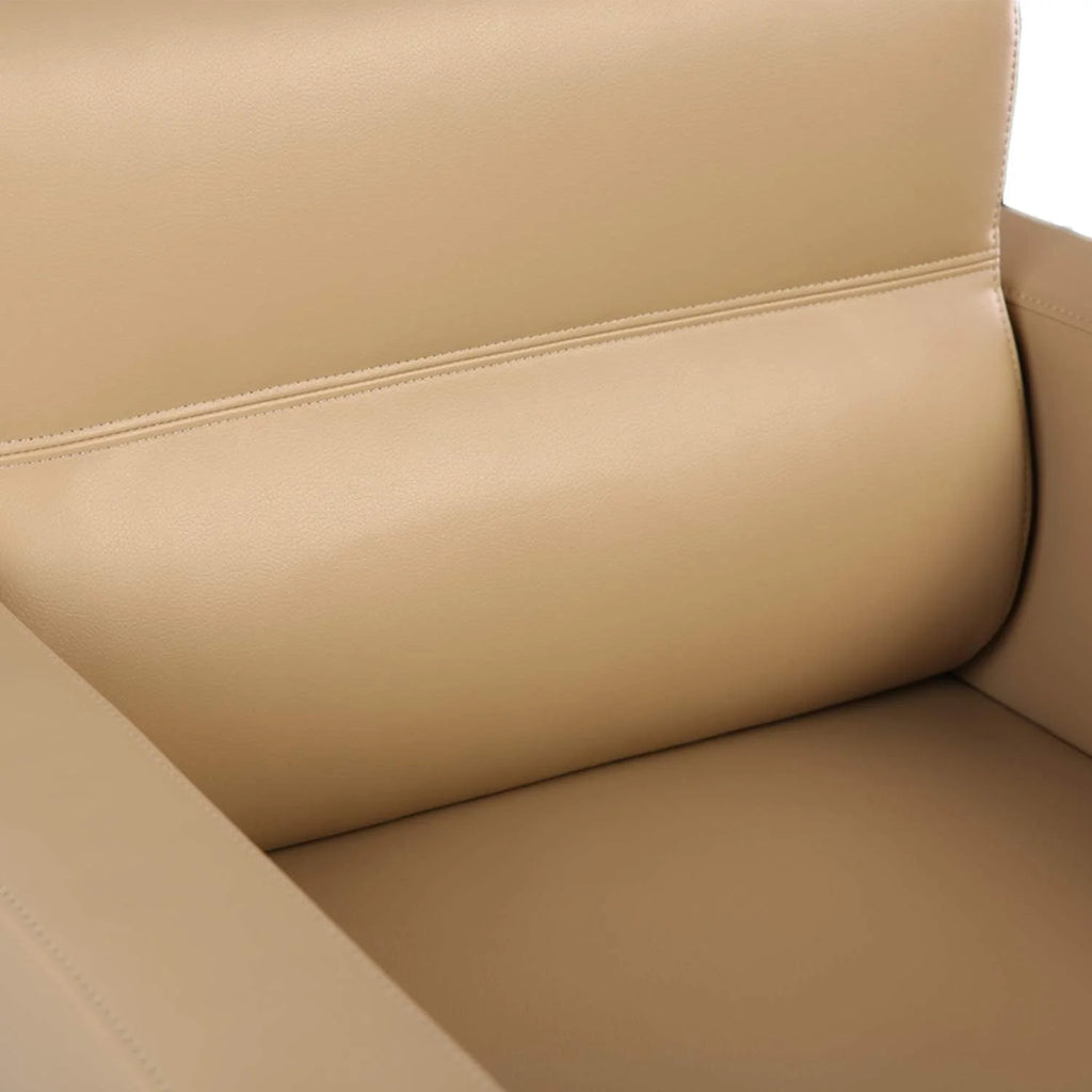 Beige PU Leather Office Guest Chair with Cushion K2199