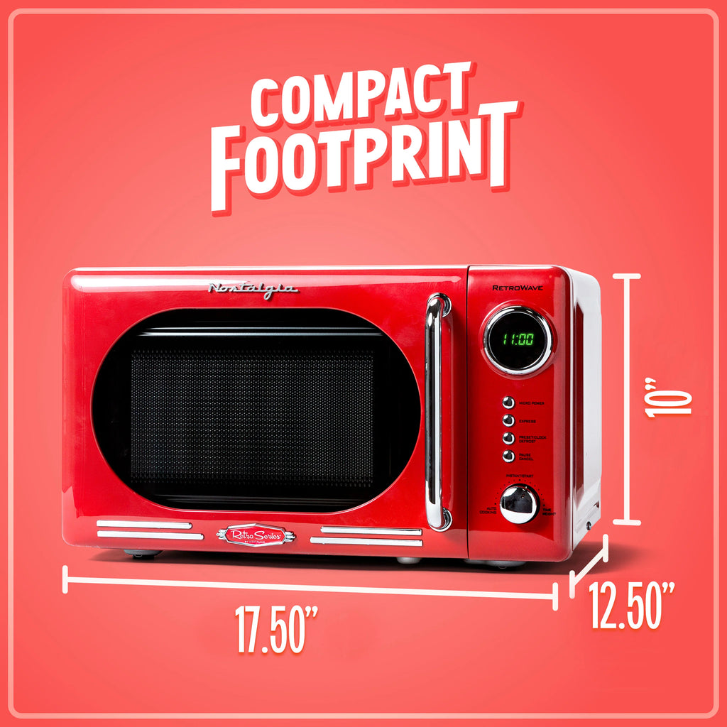 0.7 Cubic Foot 700-Watt Retro Red Countertop Microwave Oven B439