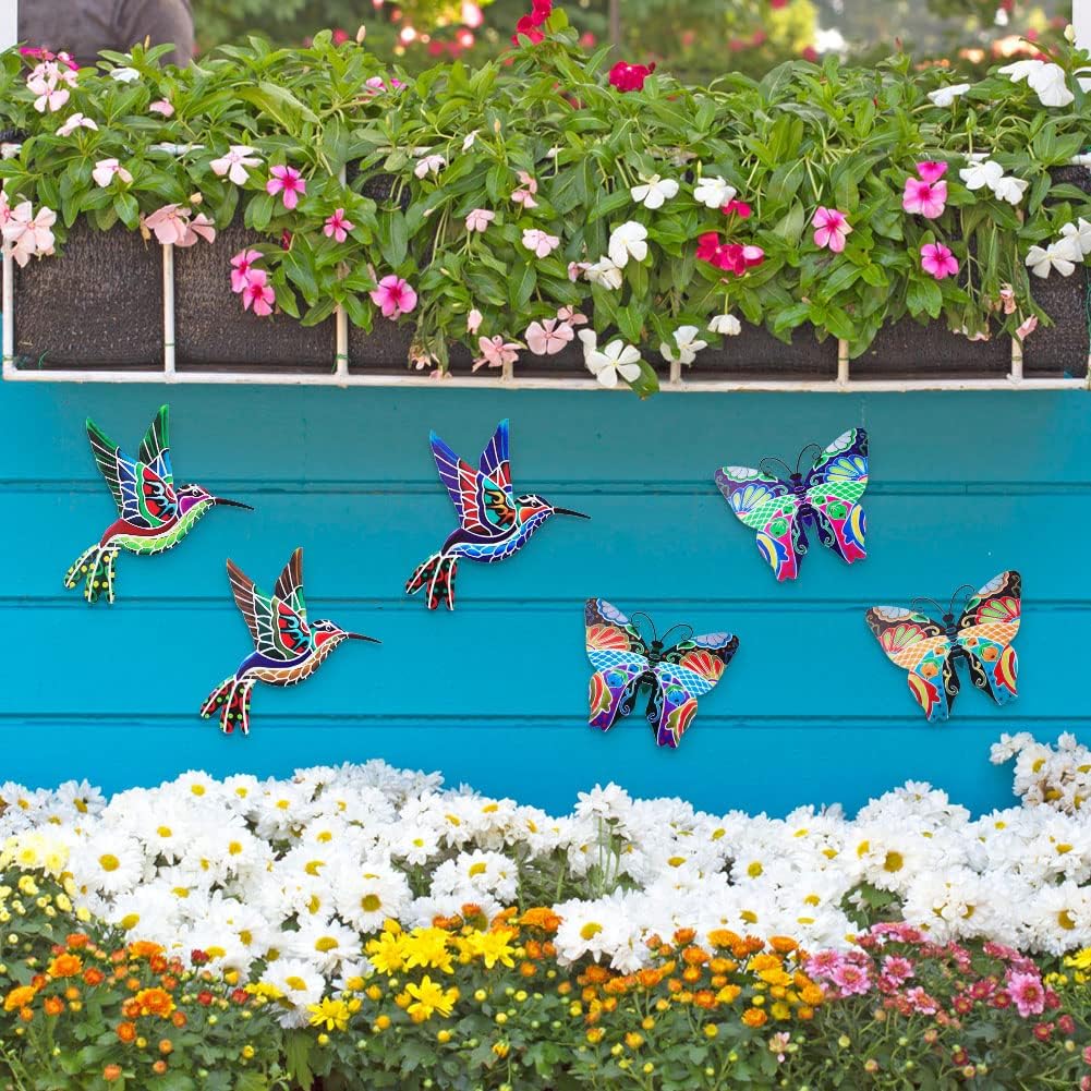 Metal Hummingbird and Butterfly Wall Decor A298