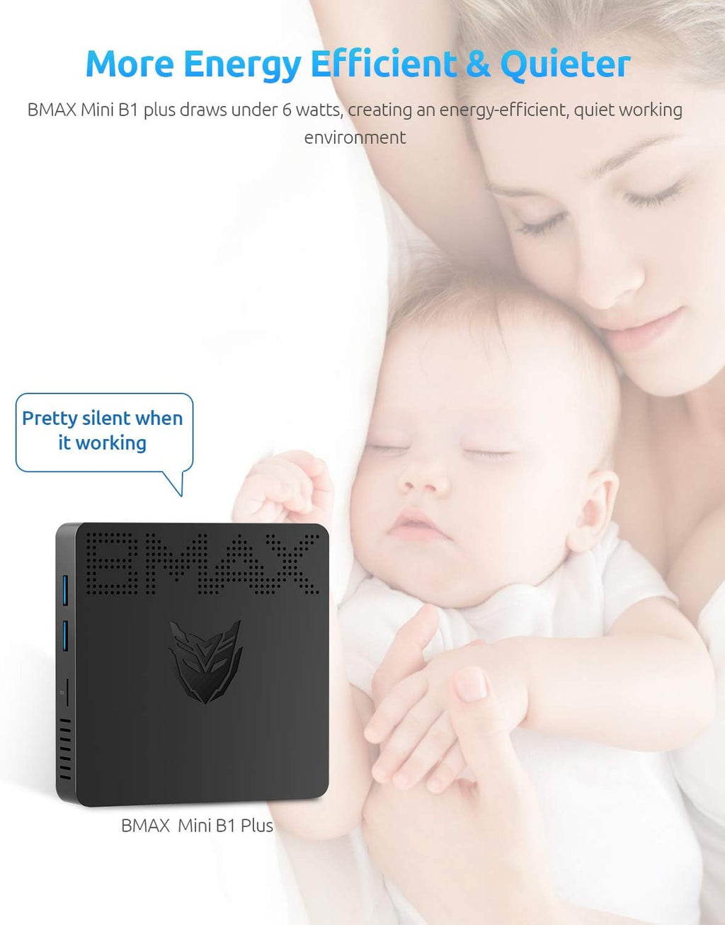 Mini PC N4000 6GB DDR4 64GB eMMC Fanless Dual WiFi HDMI+VGA 4K Dual-Screen BT4.2 USB x4 Y741
