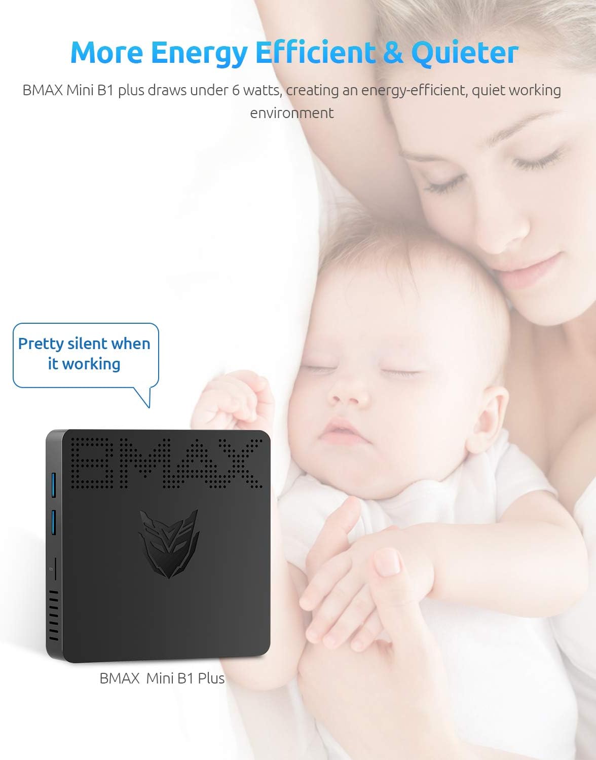 Mini PC N4000 6GB DDR4 64GB eMMC Fanless Dual WiFi HDMI+VGA 4K Dual-Screen BT4.2 USB x4 Y741