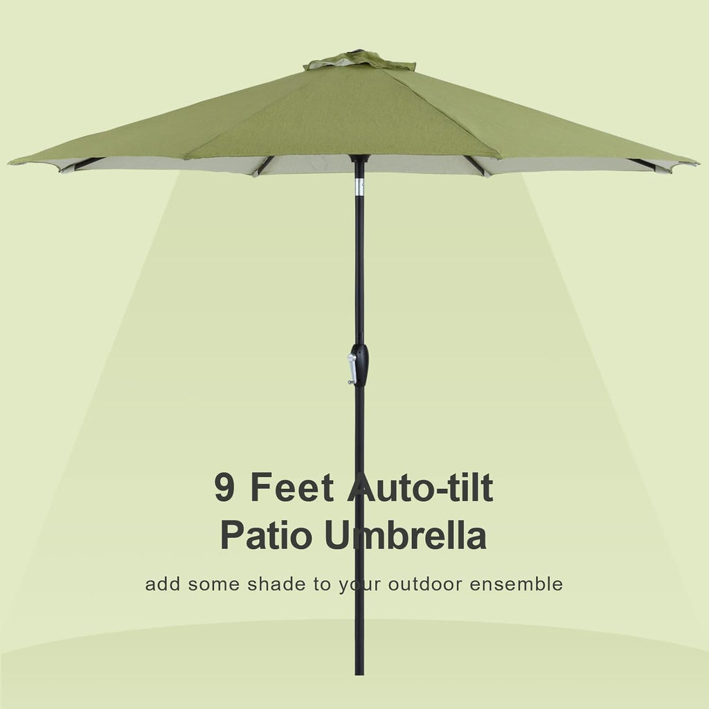 10' Outdoor Patio Table Umbrella with Auto Tilt and Crank L984