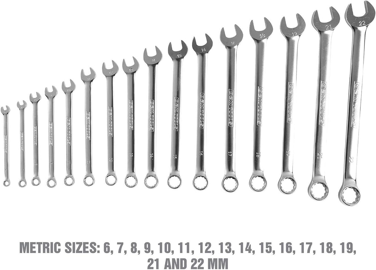 16 Piece Metric Combo Wrench Set with Foam EVA Tray A486