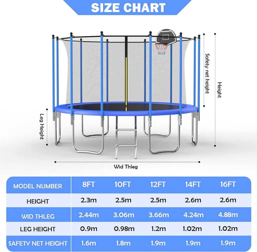 10FT Round Trampoline with Basketball Hoop and Safety Enclosure P31641
